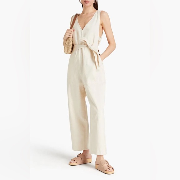 Alex Mill cream V neck denim jumpsuit, size M - Picture 1 of 16